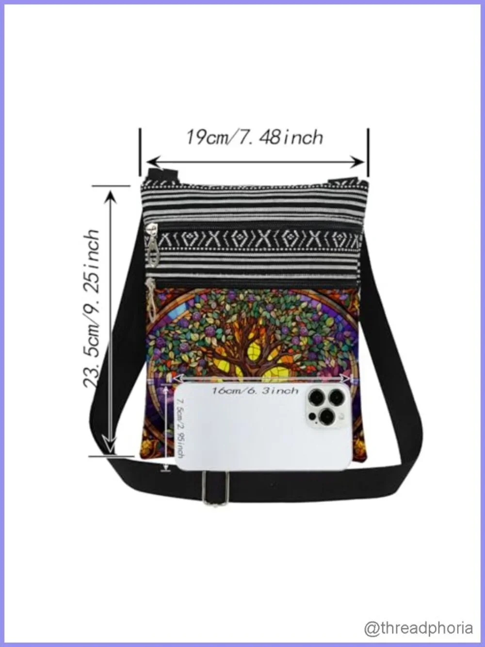 Polyester Crossbody Bag Adjustable Strap Unisex Travel Purse
